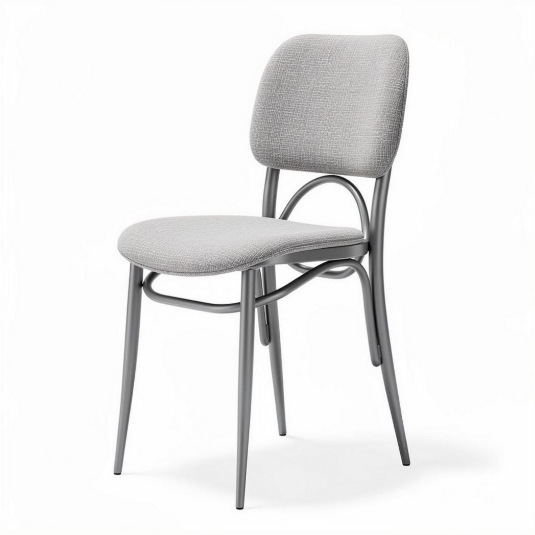 Rattan seat dining chair in black frame with curved back support 45 x 45 x 85cm