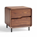 Wooden nightstand with two drawers walnut finish 40 x 40 x 45cm